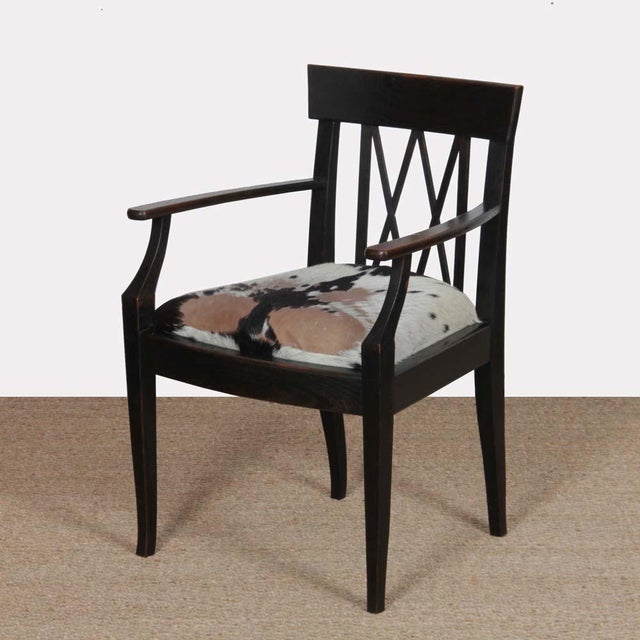 Wood Bridge Chair in Wood and Leather, 1900 For Sale - Image 7 of 7