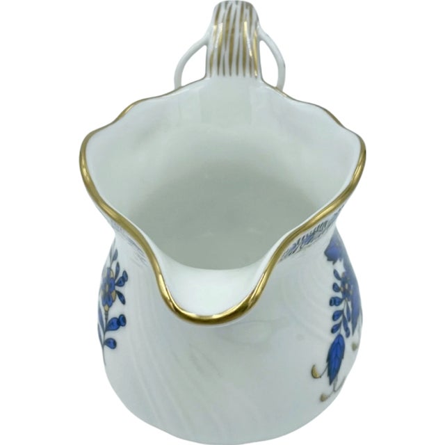 Herend Herend Chinese Bouquet Black Sapphire Porcelain Creamer For Sale - Image 4 of 7
