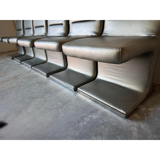 1984 Set of Six Postmodern Dining Chairs by Vladimir Kagan for Preview For Sale In Miami - Image 6 of 12