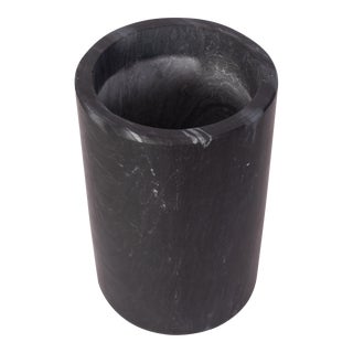 Artifacts Trading Company Marble Cylinder Wine Cooler in Black For Sale