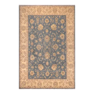 Shabby Chic Ziegler Blue Gray Hand-Knotted Wool Rug - 8'10'' X 11'10''