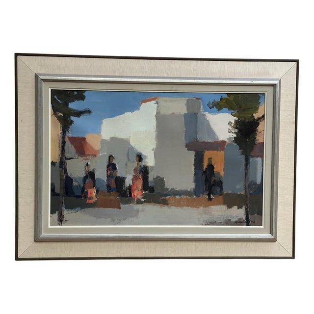 Stig Wernheden, Southern City Scene, 1960s, Oil on Canvas, Framed For Sale