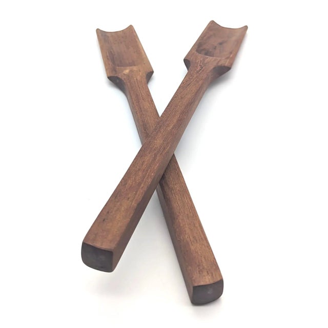 Wood 1960s Dansk Teak Wood "Oar" Salad Serving Utensils, a Pair For Sale - Image 7 of 11