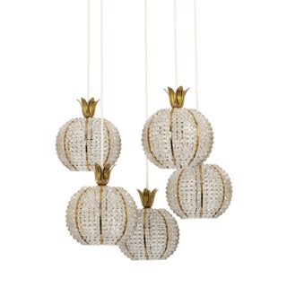 Pineapple Design Cascade Pendant Lamp attributed to Emil Stejnar for Rupert Nikoll, 1960s For Sale