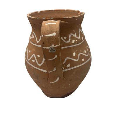 This antique one-handle terra cotta vessel from Hungary is a wonderful addition to any Farmhouse decor. The rustic pottery...
