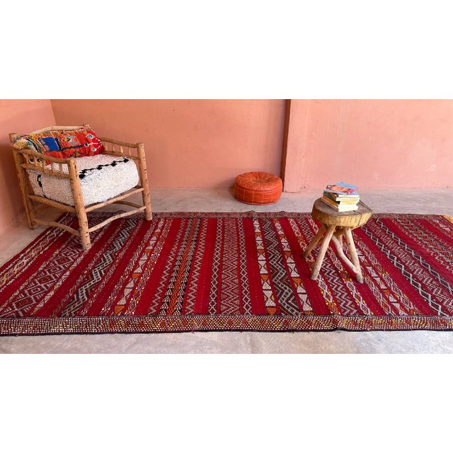 Moroccan 1980s Ethnic Vintage Moroccan Kilim - 12.1 X 5.41 Ft For Sale - Image 3 of 10