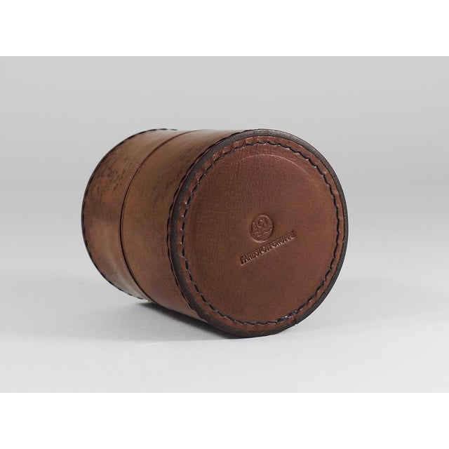 Round Leather Storage Box with Lid attributed to Carl Auböck, Vienna, Austria, 1950s For Sale - Image 10 of 16