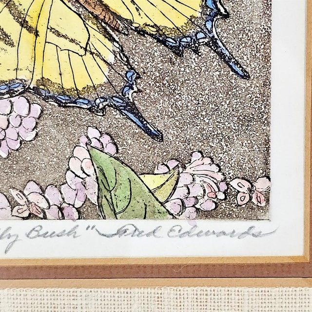 Fred Edwards “Butterfly Bush” Hand-Colored Etching and Aquatint, 13/25 For Sale In San Francisco - Image 6 of 14