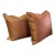 Jim Thompson Orange Geometric Pillows With Leather Piping - a Pair For Sale