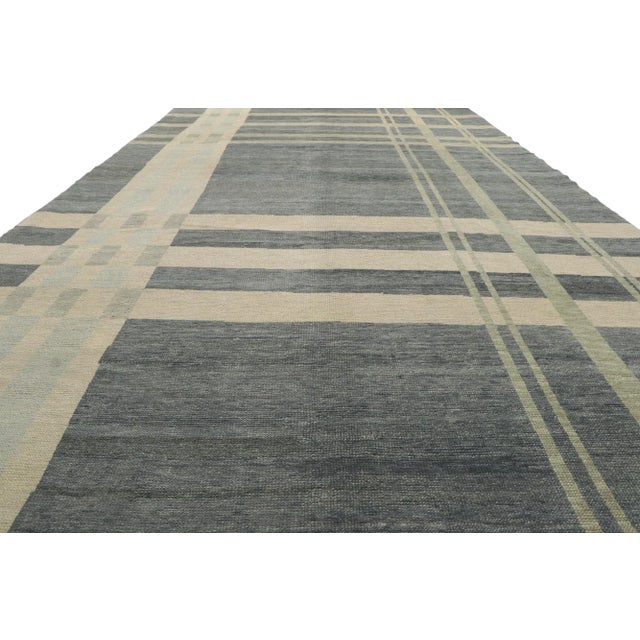 Modern Plaid Tartan Rug With Ivy League Style, 08'01 X 14'10 For Sale - Image 4 of 9