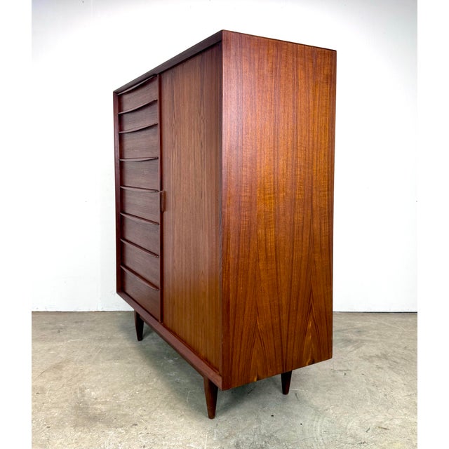 Mid 20th Century Svend Madsen for Falster Mobelfabrik Danish Mid-Century Modern Teak Dresser / Armoire For Sale - Image 5 of 12