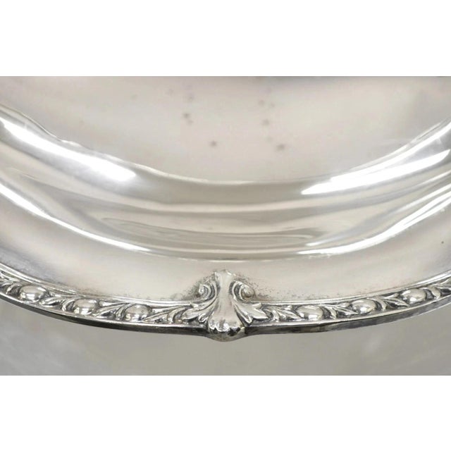 Vintage Sheridan Victorian Style Silver Plated Footed Scalloped Oval Fruit Bowl For Sale In Philadelphia - Image 6 of 12