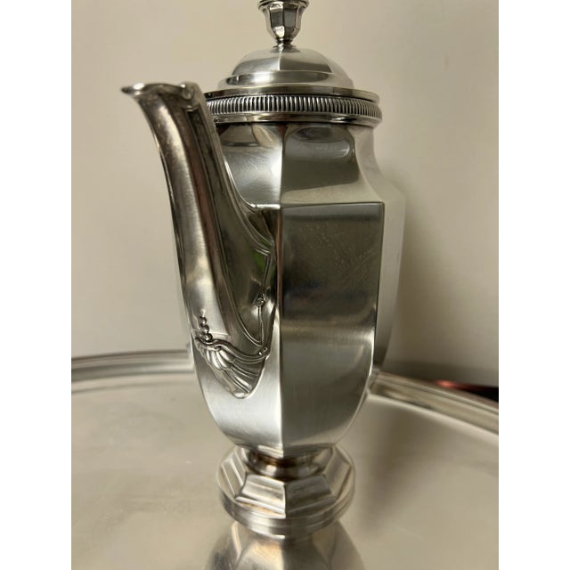 Silver 1940s Christofle Gallia France "Colbert" Silverplate Coffee & Tea Service- 5 Pieces For Sale - Image 8 of 10