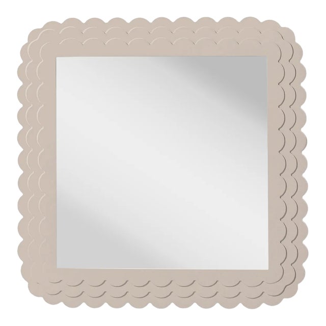 Fleur Home Carnival Krewe Square Mirror in Elephant's Breath, 30x30 For Sale