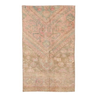Mini Vintage Washed Out Rug Fragment - 1`8″ X 2`9″ For Sale