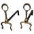 Italian Brass and Wrought Iron Andirons, 1970s, Set of 2 For Sale