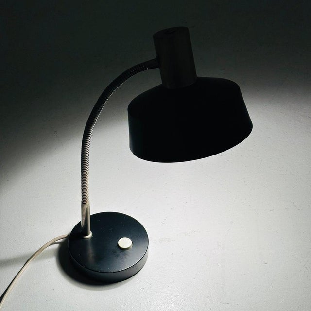 Metal Mid-Century Brass and Black Steel Desk Lamp, 1950s For Sale - Image 7 of 11