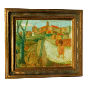 Roger Montane B.1916 French Artist Cityscene With Figure