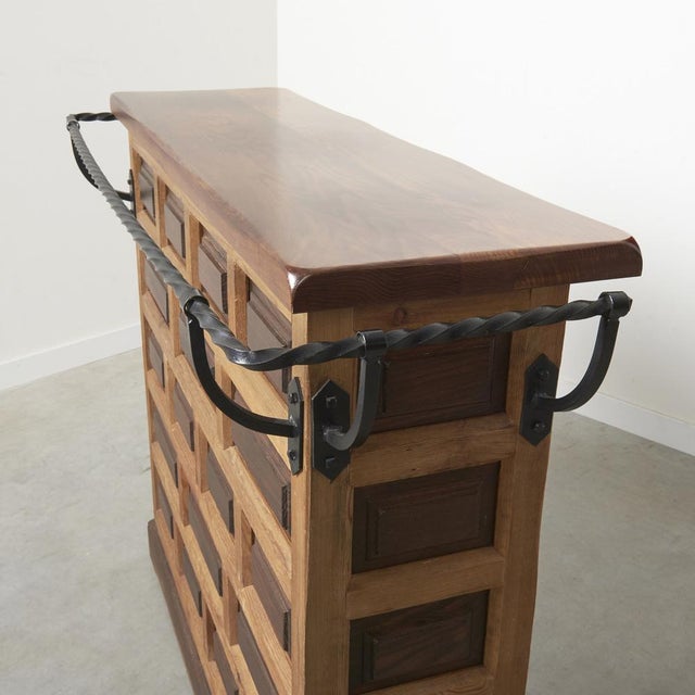 Mid-Century Brutalist Spanish Bar with Marbella Bar Stools, 1960s, Set of 5 For Sale - Image 13 of 18