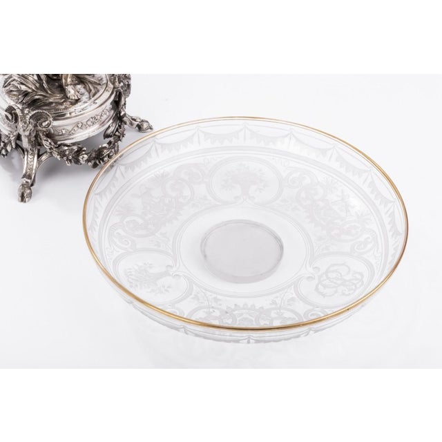 Centerpiece in Sterling Silver and Crystal Cut Engraved from Cardeilhac For Sale - Image 9 of 12