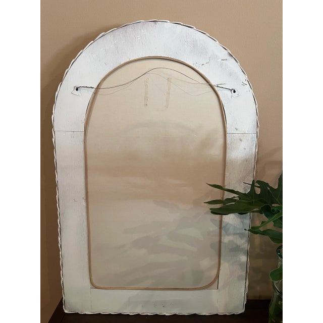 1980s Vintage Wicker and Wood Wall Mirrors - A Set For Sale - Image 5 of 5