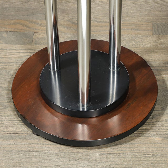 Art Deco Machine Age Side Table in Book-Matched Walnut by Donald Deskey For Sale In New York - Image 6 of 8