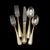 Service for 16! Yamazaki "Tasha" Gold Accent Stainless Luxury Flatware (80-Pieces / 16 Place Settings) Late 20th Century For Sale - Image 10 of 18