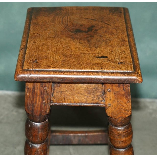 English Oak Bobbin Turned Joint Stool, 1700s For Sale - Image 18 of 18