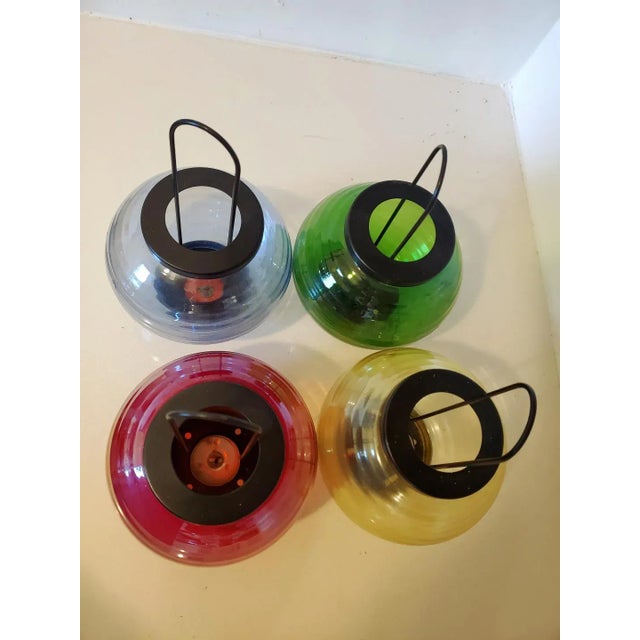 Glass & Metal Candle Lanterns, Set of 4, Vintage For Sale - Image 4 of 7