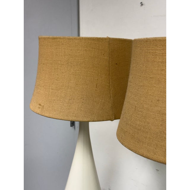 Late 20th Century Mid Century Blanc De Chine Table Lamps, Pair For Sale - Image 4 of 12