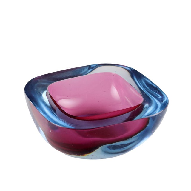 Vintage Sommerso Glass Bowl For Sale - Image 6 of 7