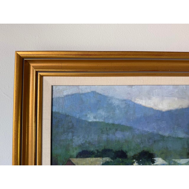 Vintage Farm Landscape Oil on Canvas Board Painting – Signed For Sale In Miami - Image 6 of 12