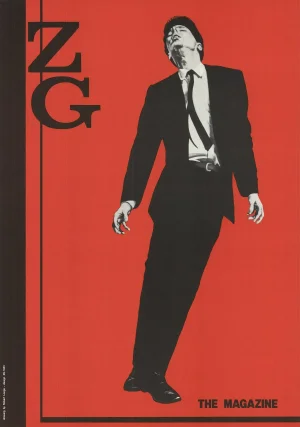 1981 Robert Longo 'ZG Magazine, Jack Goldstein' Contemporary Black & White, Red USA Offset Lithograph