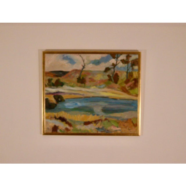 E. O. Jonza, Serene Landscape, 1960s, Oil on Canvas, Framed For Sale - Image 15 of 15