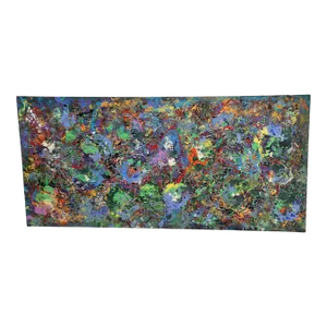 Large Abstract Acrylic Painting in the Style of Jackson Pollock