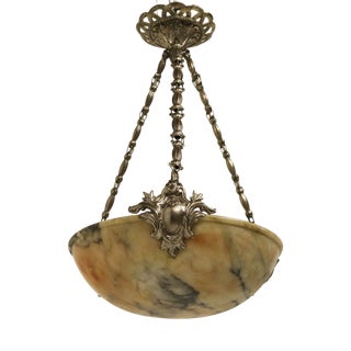 Neo Classical Alabaster Pendant Light, 1880 For Sale