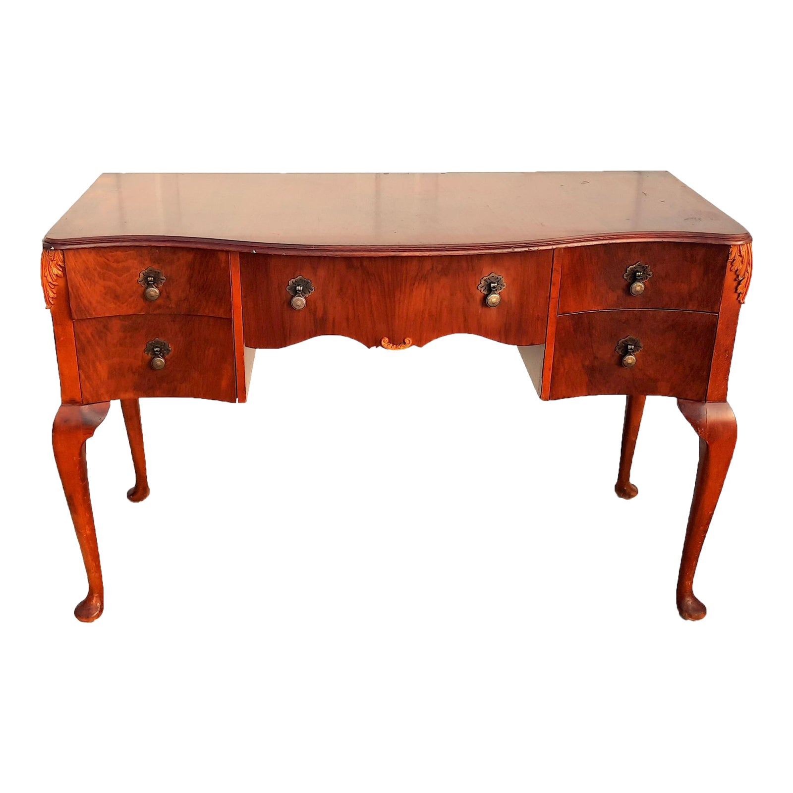 Antique French Burr Wood Bureau Plat Writing Desk Chairish