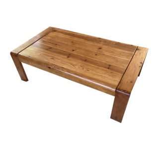 Large Pine Coffee Table, France, 1970s For Sale