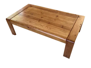 Large Pine Coffee Table, France, 1970s