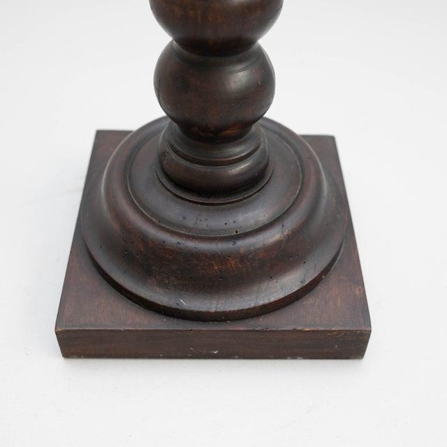 Wood Mid-Century Modern Spanish Wooden Pedestal, 1950 For Sale - Image 7 of 18