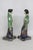 Japanese Japanese Eosin Glazed Ceramic Figurines Pair of 2 Iridescent Rainbow Sheen 5028b For Sale - Image 3 of 10