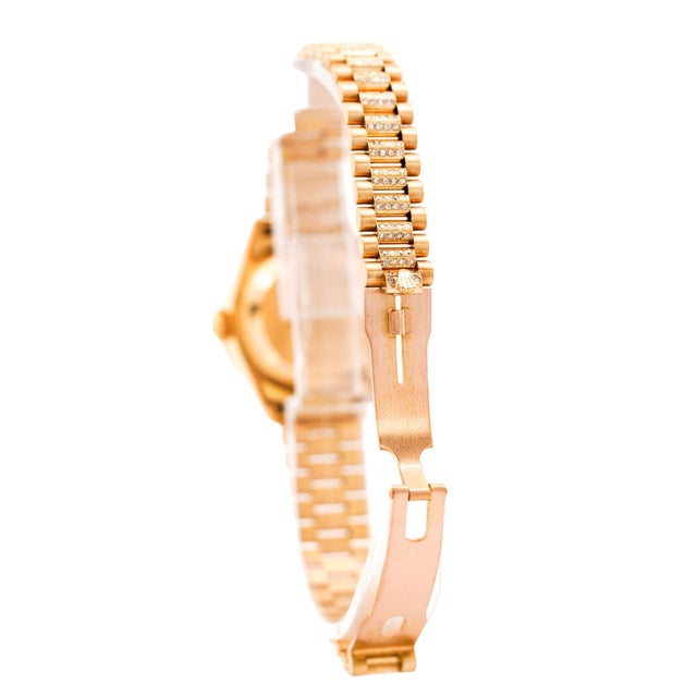 Gold Vintage Rolex Datejust Presidential Diamond Ruby 18k Gold Watch For Sale - Image 8 of 10