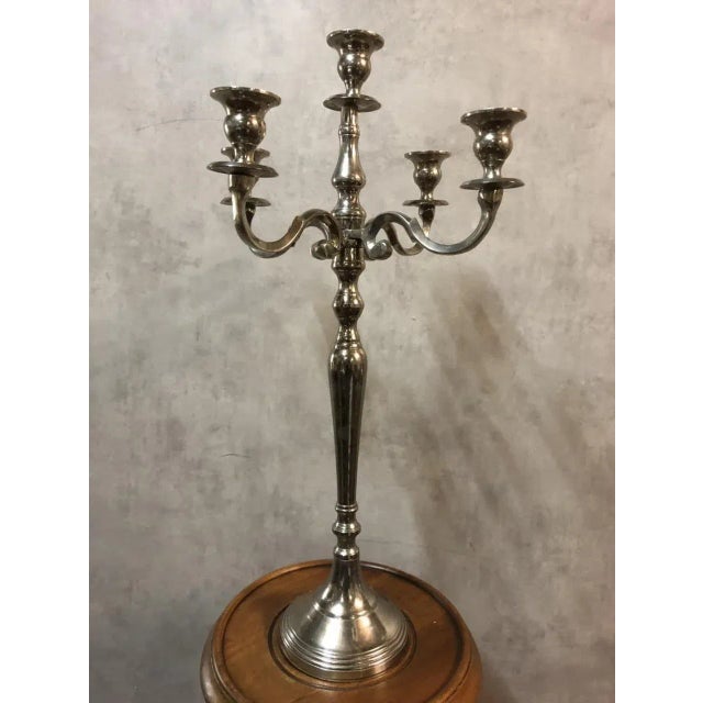 Silver Metal Table Lamp, 1960s For Sale - Image 9 of 10