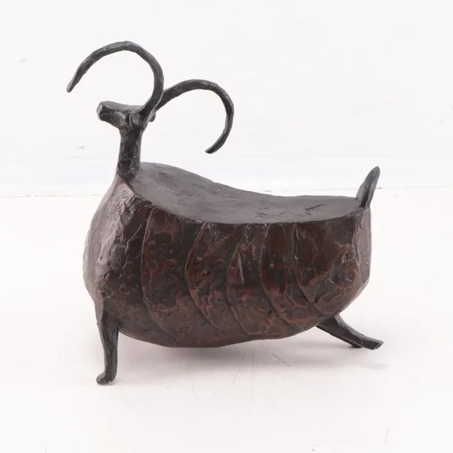 Rustic Bronze Sculpture "Dancing Sheep" 1992 by Jill Shwaiko For Sale In Cincinnati - Image 6 of 9