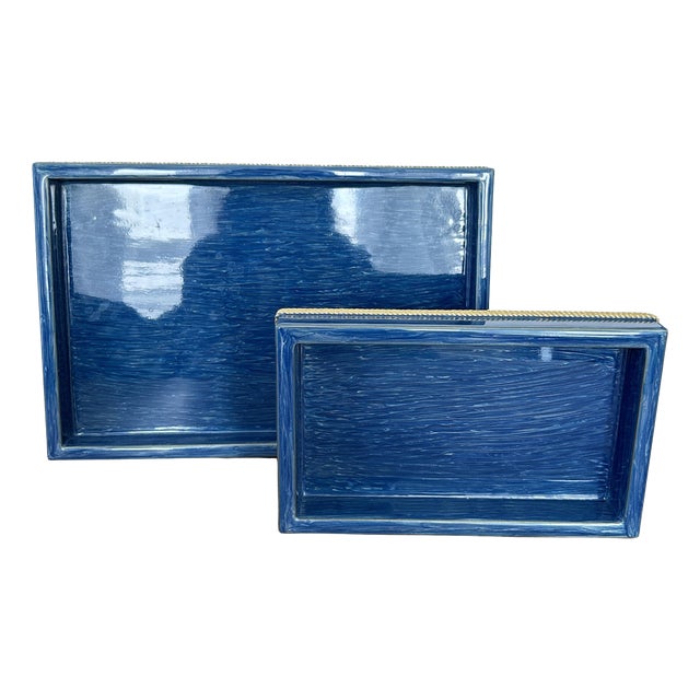 Large and Small Trays from Mike & Ally, USA, 2010s, Set of 2 For Sale