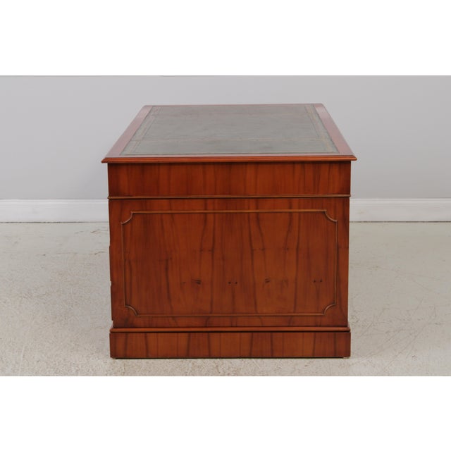 Bevan Funnel Green Leather Top Executive Desk For Sale - Image 13 of 17