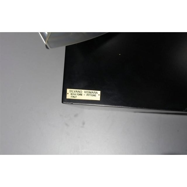 Metal Vismara Silvano, Large Design Sculpture of Musical Note, 1976, Iron and Acrylic Glass For Sale - Image 7 of 11