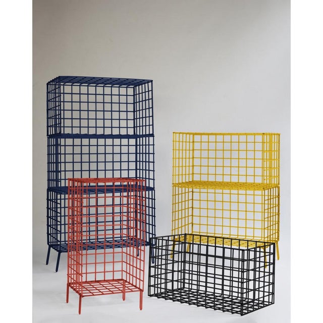 Metal New Coral Wire Shelf Two Compartments Storage Shelf by Houtique For Sale - Image 7 of 9