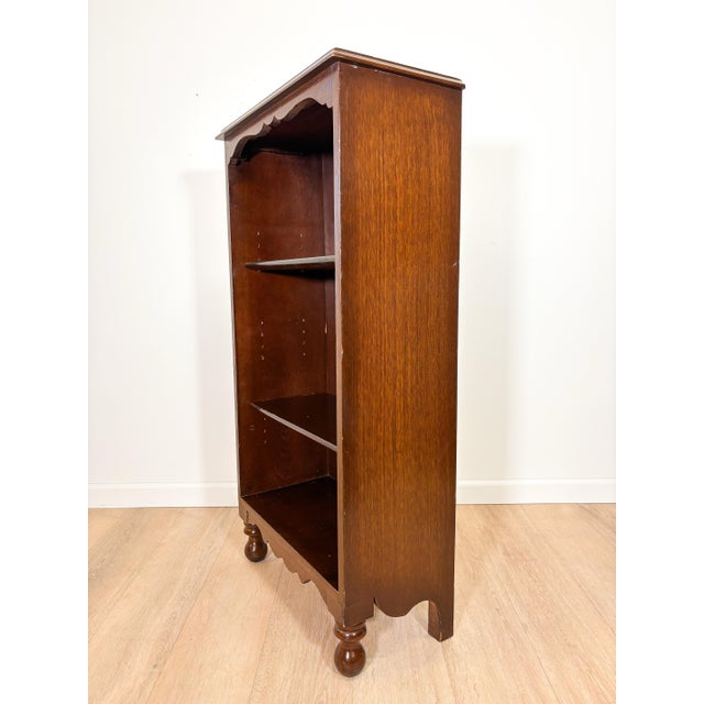 Wood Vintage Scalloped Bookcase Display Shelf For Sale - Image 7 of 7