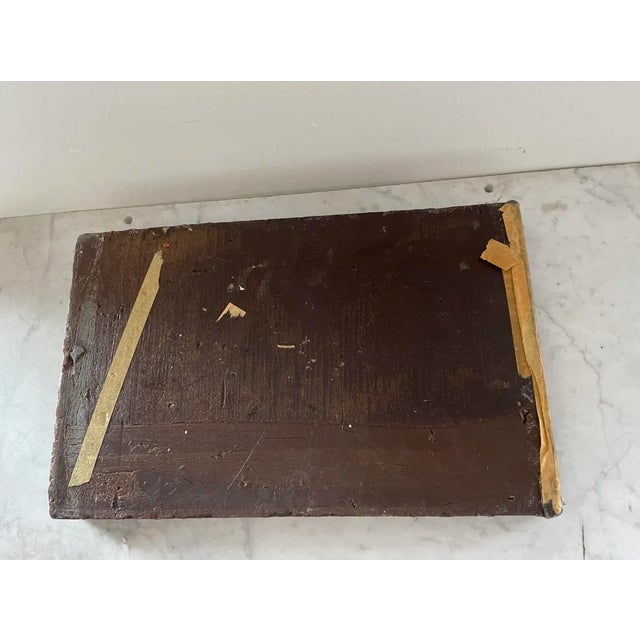 1960s Rare 1964 James Havard Figurative Oil Painting "Jersey Girl" on Carved Wax With Gold Underlayer - Signed For Sale - Image 5 of 7